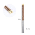 Axyaa Stainless Steel & Wooden Chopsticks Dinnerware Set