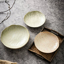 Axyaa Stone Patterned Ceramic Serving Plates for Molecular Cuisine and Desserts