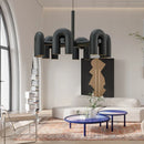 Axyaa Nordic U-shaped Water Pipe Chandelier: Rotatable LED Lighting Fixture