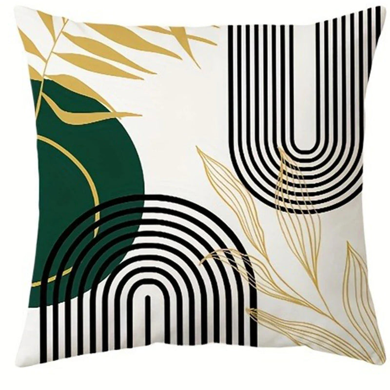 Axyaa Geometric Leaf Pattern Pillowcase for Living Room Sofa and Bedroom Décor