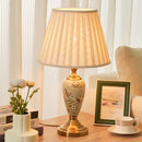 Axyaa Chinese Style Ceramic Table Lamp for Bedroom Living Room, Bedside Desk Ins Girl Home Hallway