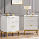 Axyaa 3-Drawer Modern Nightstand: 25.8" Tall Bedside Table for Bedroom Storage