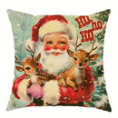 Axyaa Christmas Pillowcase: Santa Claus Fawn Pattern, Home Room Sofa Cushion Cover