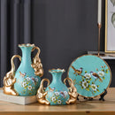 Axyaa Ceramic Flower Vase Set - Modern European Home Decor & Accessories