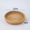Axyaa Handwoven Rattan Storage Basket Tray - Multiuse Serving Platter Home Organizer