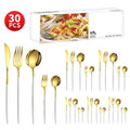 Axyaa 30-Piece Stainless Steel Cutlery Set for Dining Banquets