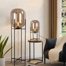 Axyaa Nordic Industrial Smoke Glass Floor Lamp