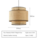 Axyaa Wabi Sabi Hemp Rope Pendant Lamp, Rattan Woven Chandelier for Home Decor