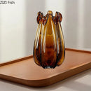 Amber Crystal Vase by Axyaa - Hydroponic Dried Flower Arrangement & Decorative Crafts