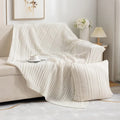 Axyaa Knitted Four-Season Sofa Blanket - Solid Color Office Living Room Nap Blanket