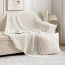 Axyaa Knitted Four-Season Sofa Blanket - Solid Color Office Living Room Nap Blanket