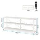Axyaa 71" Sofa Tables with 3 Tiers Storage Shelves