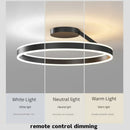 Axyaa Modern Black White Ring LED Ceiling Lamp for Bedroom & Living Room