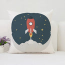 Axyaa Rocket Astronaut Cushion Cover 45*45 Home Decor Pillowcases