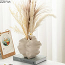 Axyaa Irregular Wrinkle Vase: Creative Abstract Ceramic Pot for Flowers, Desk or Table Decoration