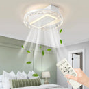 Axyaa 19.7Crystal LED Ceiling Fan with Light Chandelier, Dimmable, Remote Control