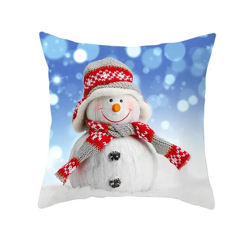 Snowman Pillow Cover Winter Home Decor Cushion Covers by Axyaa