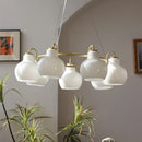 Axyaa French Glass Chandeliers Nordic LED Pendant Lights for Modern Home Decor
