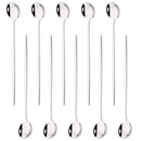Axyaa Long Handle Mirror Ice Spoon Set - 10Pcs Stainless Steel Flatware & Bar Tools