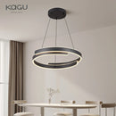 Axyaa Black White Led Pendant Ring Chandelier for Home Indoor Decor Lighting