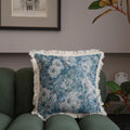 Axyaa Vintage Floral Oil Painting Pillow Cover with Jacquard Tassels