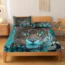Axyaa Angry Leopard Pattern Bed Sheets - Soft & Comfortable Bedroom Set