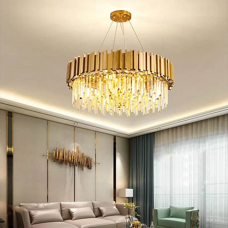 Axyaa Crystal Chandelier: Elegant European Style Pendant Lights for Villa, Restaurant, Bedroom, Living Room