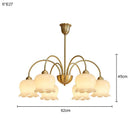 Axyaa Lily of the Valley Copper Chandelier: Modern Cream Style Pendant Lighting for Home