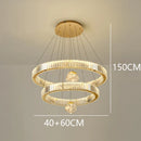 Axyaa Crystal Chandelier Stair Pendant Living Room Interior Lighting