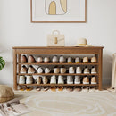 Axyaa 3-Tier Wooden Shoe Storage Bench for Entryway - Front Door Rack