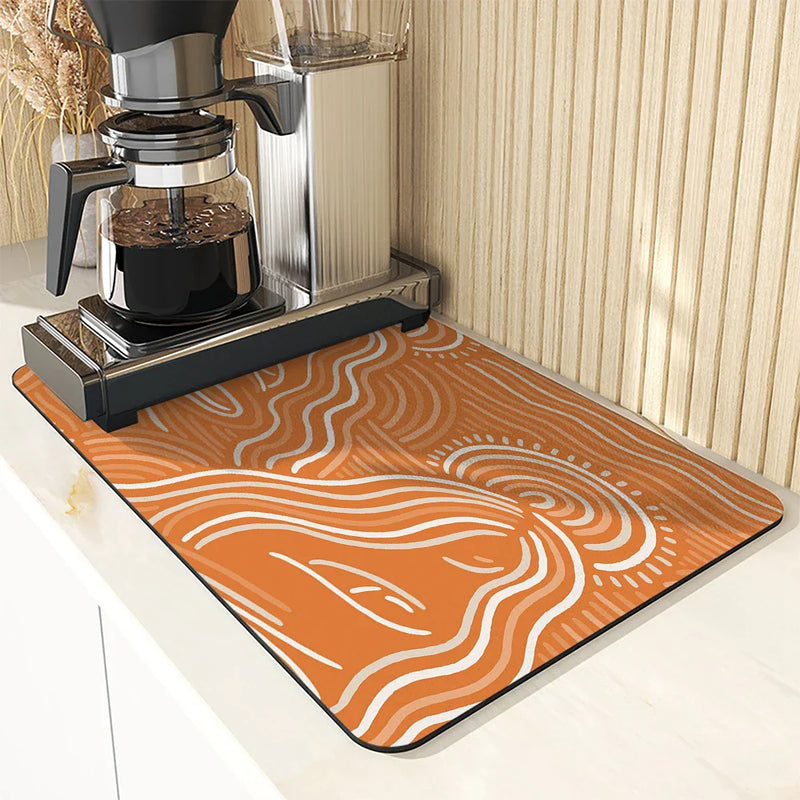 Axyaa Geometric Shapes Kitchen Drying Mat Square Table Decor Mats
