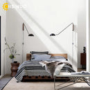 Axyaa Modern Swivel Wall Lamp with Long Arm in Gold/Black for Living Room