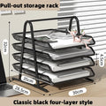 Axyaa Multi-layer Metal Mesh File Tray, Drawer-style Document Holder for Office Desk