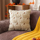 Axyaa Halloween Pumpkin Plush Pillowcase: Simple & Embroidered Cojines Cover