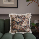 Axyaa Vintage Floral Oil Painting Pillow Cover with Jacquard Tassels