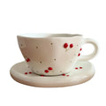 Axyaa Hand-painted Cherry Coffee Cup Set