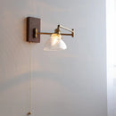 Axyaa Clear Glass Copper LED Wall Lights with Pull Chain Switch