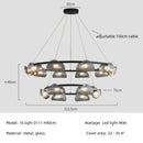 Axyaa Smoke Grey Glass LED Pendant Chandelier for Modern Interior Lighting