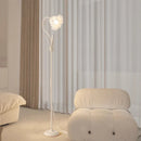 Axyaa Iron Art Flower Floor Lamp LED E27 White Flower Lampshade for Living Room Corners