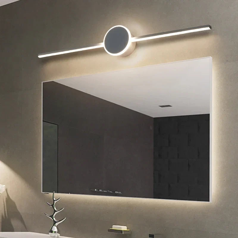 Axya LED Bathroom Wall Light: Modern Aluminum Bath Mirror Lamp with Three Colors