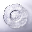 Axyaa Small Clear Glass Saucer Plates with Gold Rim