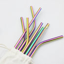 Axyaa Stainless Steel Straw Set - Reusable, High Quality, Colorful, with Cleaner Brush
