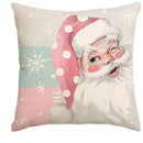 Axyaa Snowman & Santa Pillows Pattern Cushion Cover for Sofa, Bedroom, Car