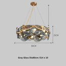 Axyaa Luxury Glass and Gold Pendant Light for Modern Dining Room