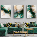 Nordic Green Gold Marble Posters Wall Art Canvas Print for Stylish Home Decor by Axyaa