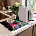 Axyaa Christmas Dwarf Draining Mat: Absorbent, Anti-slip, Quick Dry Kitchen & Bathroom Pad