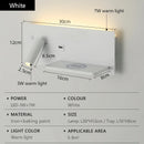 Axyaa Modern LED Wall Lamp with Wireless Charging and USB Interface