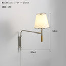 Axyaa White Cloth Lampshade LED Wall Sconce, Elegant Dining Room Lighting Fixtures