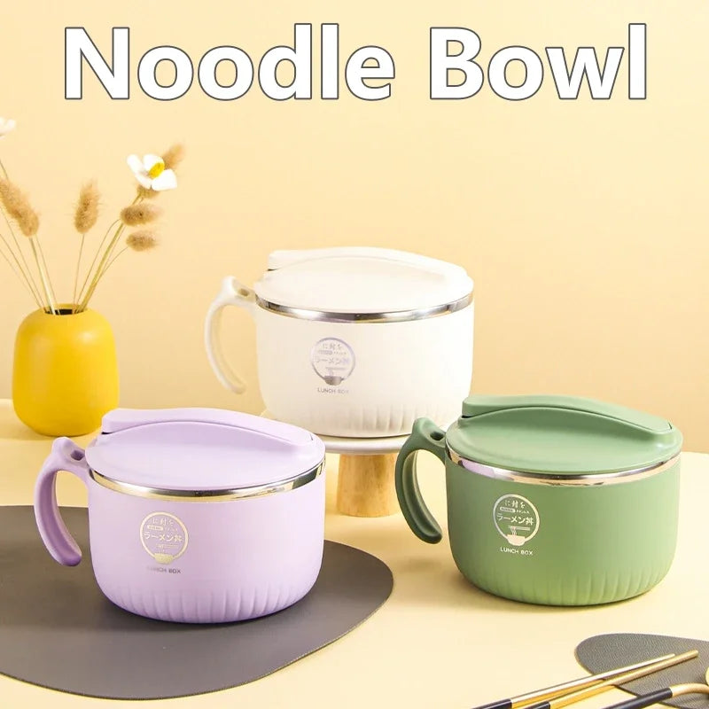 Axyaa Stainless Steel Insulation Soup Bowl with Lid - Large Capacity, Heat Resistant