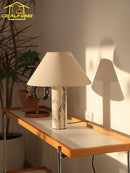 Axyaa Marble Table Lamp LED E27 Minimalist Desk Light for Living Room Bedroom